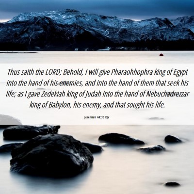 Picture 06 - Jeremiah 44:30 KJV - Thus saith the LORD; Behold, I will give - Bible Verse Picture