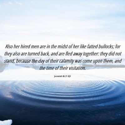 Picture 06 - Jeremiah 46:21 KJV - Also her hired men are in the midst of her like - Bible Verse Picture
