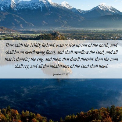 Picture 06 - Jeremiah 47:2 KJV - Thus saith the LORD; Behold, waters rise up out - Bible Verse Picture