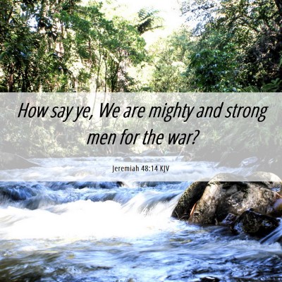 Picture 06 - Jeremiah 48:14 KJV - How say ye, We are mighty and strong men for the - Bible Verse Picture