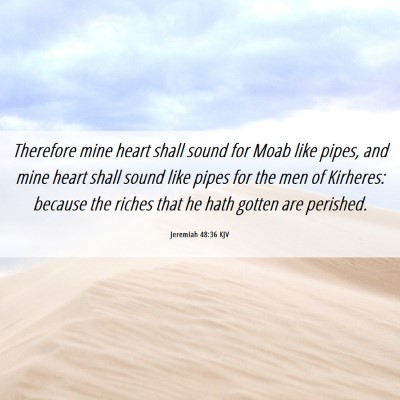 Picture 06 - Jeremiah 48:36 KJV - Therefore mine heart shall sound for Moab like - Bible Verse Picture
