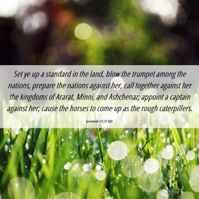 Picture 06 - Jeremiah 51:27 KJV - Set ye up a standard in the land, blow the - Bible Verse Picture
