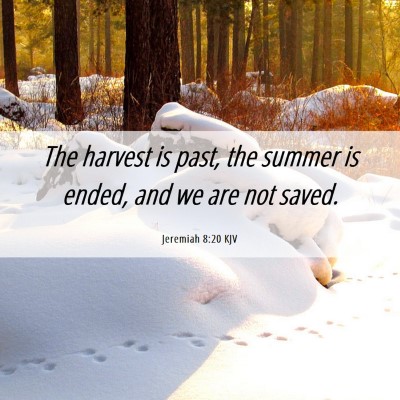 Picture 06 - Jeremiah 8:20 KJV - The harvest is past, the summer is ended, and we - Bible Verse Picture
