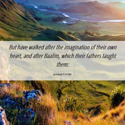 Picture 06 - Jeremiah 9:14 KJV - But have walked after the imagination of their - Bible Verse Picture