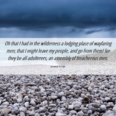 Picture 06 - Jeremiah 9:2 KJV - Oh that I had in the wilderness a lodging place - Bible Verse Picture