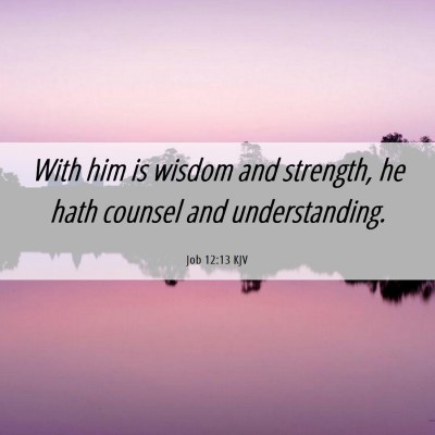 Picture 06 - Job 12:13 KJV - With him is wisdom and strength, he hath counsel - Bible Verse Picture