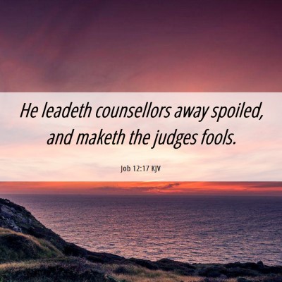 Picture 06 - Job 12:17 KJV - He leadeth counsellors away spoiled, and maketh - Bible Verse Picture