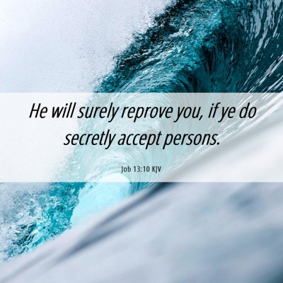 Picture 06 - Job 13:10 KJV - He will surely reprove you, if ye do secretly - Bible Verse Picture