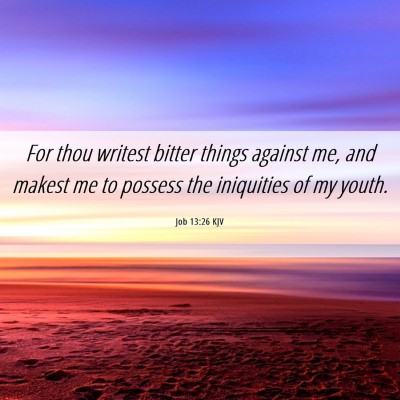 Picture 06 - Job 13:26 KJV - For thou writest bitter things against me, and - Bible Verse Picture