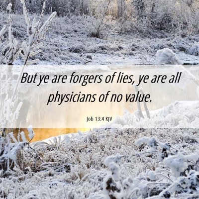 Picture 06 - Job 13:4 KJV - But ye are forgers of lies, ye are all physicians - Bible Verse Picture