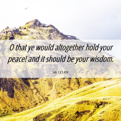 Picture 06 - Job 13:5 KJV - O that ye would altogether hold your peace! and - Bible Verse Picture