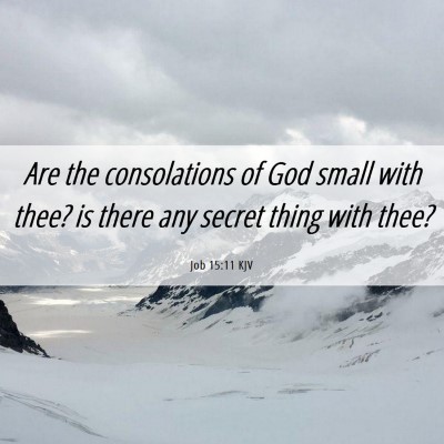 Picture 06 - Job 15:11 KJV - Are the consolations of God small with thee? is - Bible Verse Picture
