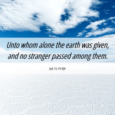 Picture 06 - Job 15:19 KJV - Unto whom alone the earth was given, and no - Bible Verse Picture