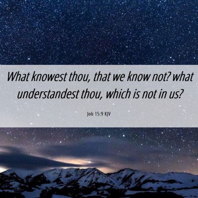 Picture 06 - Job 15:9 KJV - What knowest thou, that we know not? what - Bible Verse Picture