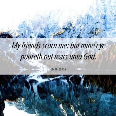 Picture 06 - Job 16:20 KJV - My friends scorn me: but mine eye poureth out - Bible Verse Picture