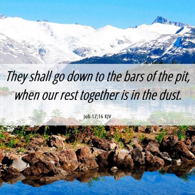 Picture 06 - Job 17:16 KJV - They shall go down to the bars of the pit, when - Bible Verse Picture