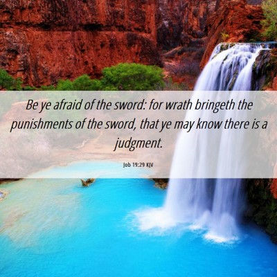 Picture 06 - Job 19:29 KJV - Be ye afraid of the sword: for wrath bringeth the - Bible Verse Picture