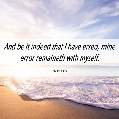 Picture 06 - Job 19:4 KJV - And be it indeed that I have erred, mine error - Bible Verse Picture