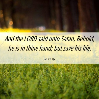 Picture 06 - Job 2:6 KJV - And the LORD said unto Satan, Behold, he is in - Bible Verse Picture