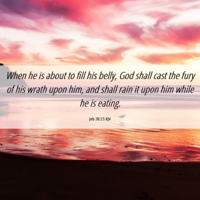 Picture 06 - Job 20:23 KJV - When he is about to fill his belly, God shall - Bible Verse Picture