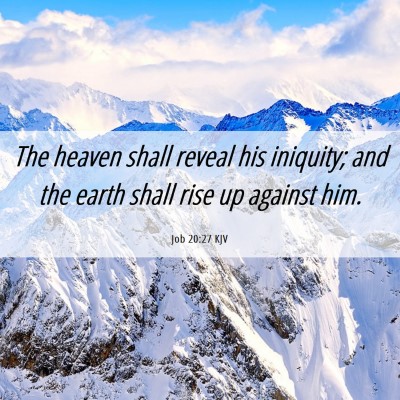 Picture 06 - Job 20:27 KJV - The heaven shall reveal his iniquity; and the - Bible Verse Picture