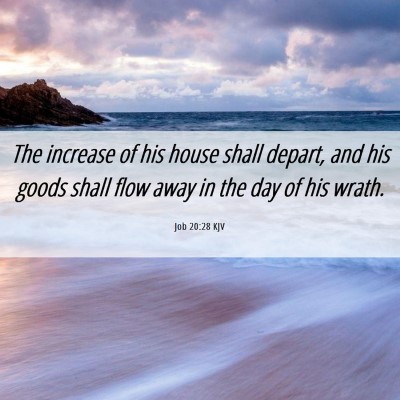Picture 06 - Job 20:28 KJV - The increase of his house shall depart, and his - Bible Verse Picture