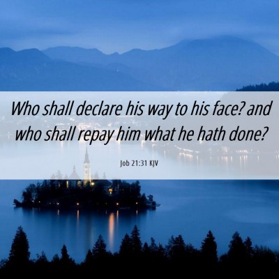 Picture 06 - Job 21:31 KJV - Who shall declare his way to his face? and who - Bible Verse Picture