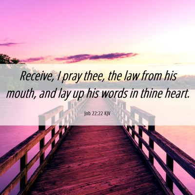 Picture 06 - Job 22:22 KJV - Receive, I pray thee, the law from his mouth, and - Bible Verse Picture