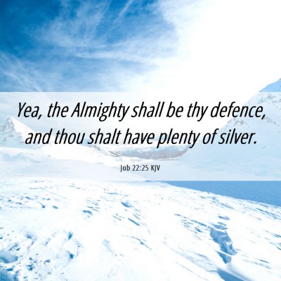 Picture 06 - Job 22:25 KJV - Yea, the Almighty shall be thy defence, and thou - Bible Verse Picture
