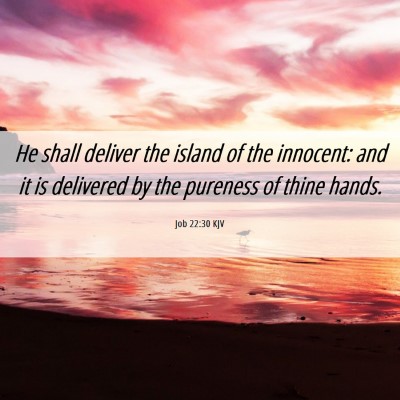 Picture 06 - Job 22:30 KJV - He shall deliver the island of the innocent: and - Bible Verse Picture