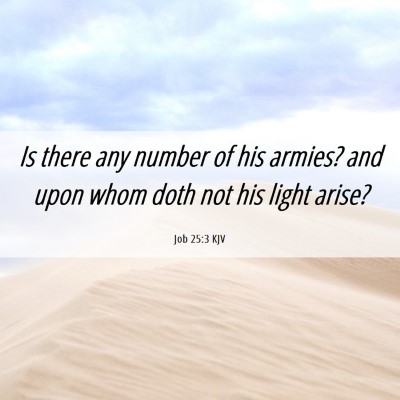 Picture 06 - Job 25:3 KJV - Is there any number of his armies? and upon whom - Bible Verse Picture