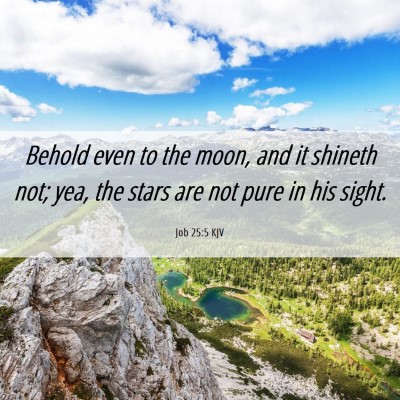 Picture 06 - Job 25:5 KJV - Behold even to the moon, and it shineth not; yea, - Bible Verse Picture