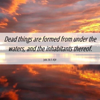 Picture 06 - Job 26:5 KJV - Dead things are formed from under the waters, and - Bible Verse Picture