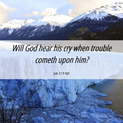 Picture 06 - Job 27:9 KJV - Will God hear his cry when trouble cometh upon - Bible Verse Picture