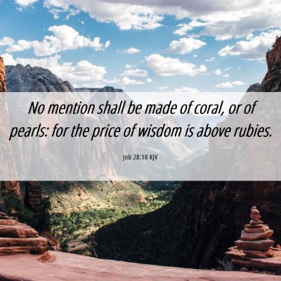 Picture 06 - Job 28:18 KJV - No mention shall be made of coral, or of pearls: - Bible Verse Picture