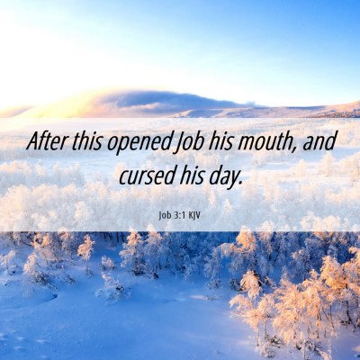 Picture 06 - Job 3:1 KJV - After this opened Job his mouth, and cursed his - Bible Verse Picture