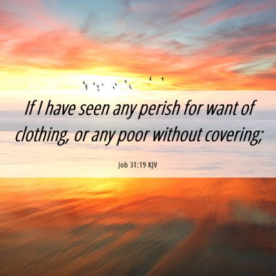 Picture 06 - Job 31:19 KJV - If I have seen any perish for want of clothing, - Bible Verse Picture