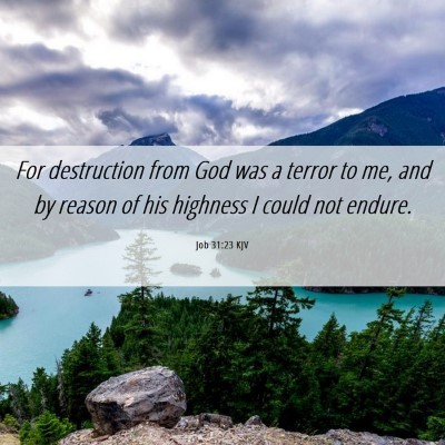 Picture 06 - Job 31:23 KJV - For destruction from God was a terror to me, and - Bible Verse Picture
