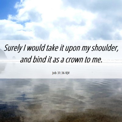 Picture 06 - Job 31:36 KJV - Surely I would take it upon my shoulder, and bind - Bible Verse Picture