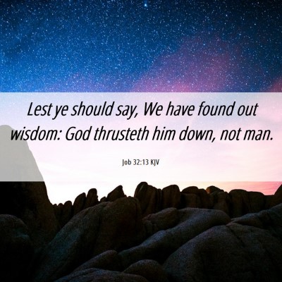 Picture 06 - Job 32:13 KJV - Lest ye should say, We have found out wisdom: God - Bible Verse Picture