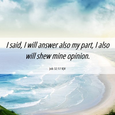 Picture 06 - Job 32:17 KJV - I said, I will answer also my part, I also will - Bible Verse Picture