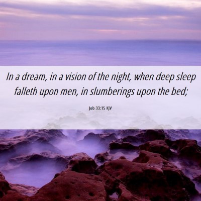 Picture 06 - Job 33:15 KJV - In a dream, in a vision of the night, when deep - Bible Verse Picture