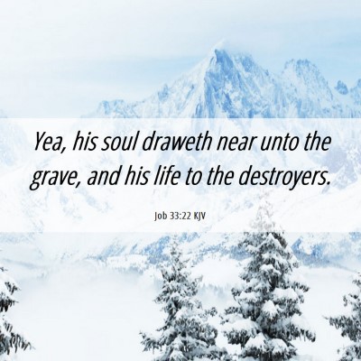 Picture 06 - Job 33:22 KJV - Yea, his soul draweth near unto the grave, and - Bible Verse Picture