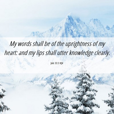 Picture 06 - Job 33:3 KJV - My words shall be of the uprightness of my heart: - Bible Verse Picture