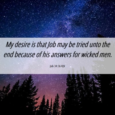 Picture 06 - Job 34:36 KJV - My desire is that Job may be tried unto the end - Bible Verse Picture