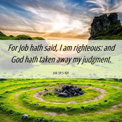 Picture 06 - Job 34:5 KJV - For Job hath said, I am righteous: and God hath - Bible Verse Picture