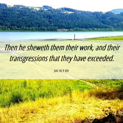 Picture 06 - Job 36:9 KJV - Then he sheweth them their work, and their - Bible Verse Picture