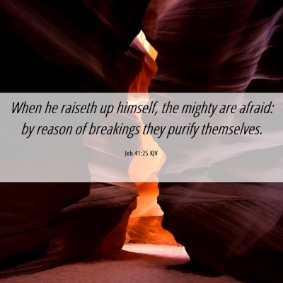 Picture 06 - Job 41:25 KJV - When he raiseth up himself, the mighty are - Bible Verse Picture