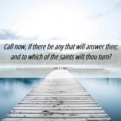 Picture 06 - Job 5:1 KJV - Call now, if there be any that will answer thee; - Bible Verse Picture