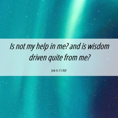 Picture 06 - Job 6:13 KJV - Is not my help in me? and is wisdom driven quite - Bible Verse Picture